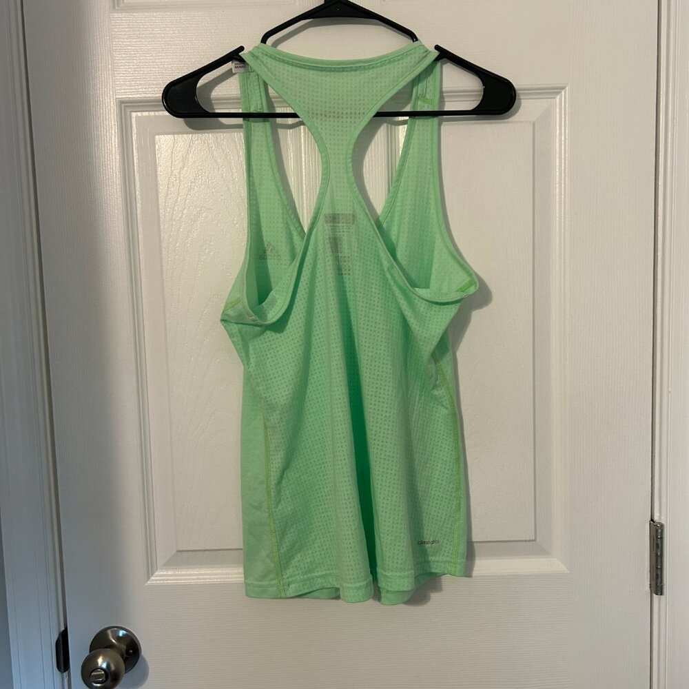 Adidas Aeroknit Women's Workout Tank, Green M - Picture 3 of 5
